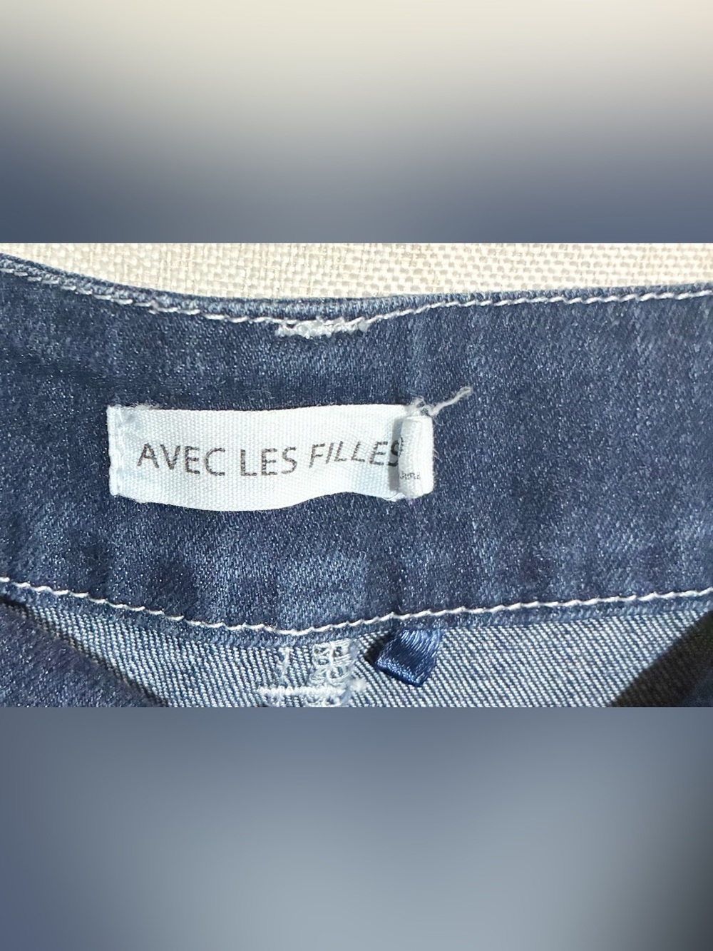 Avec Les Filles High Rise Jeans Sz 29 Dark Wash 30x30 wide Leg Trendy Stretch - Picture 7 of 11